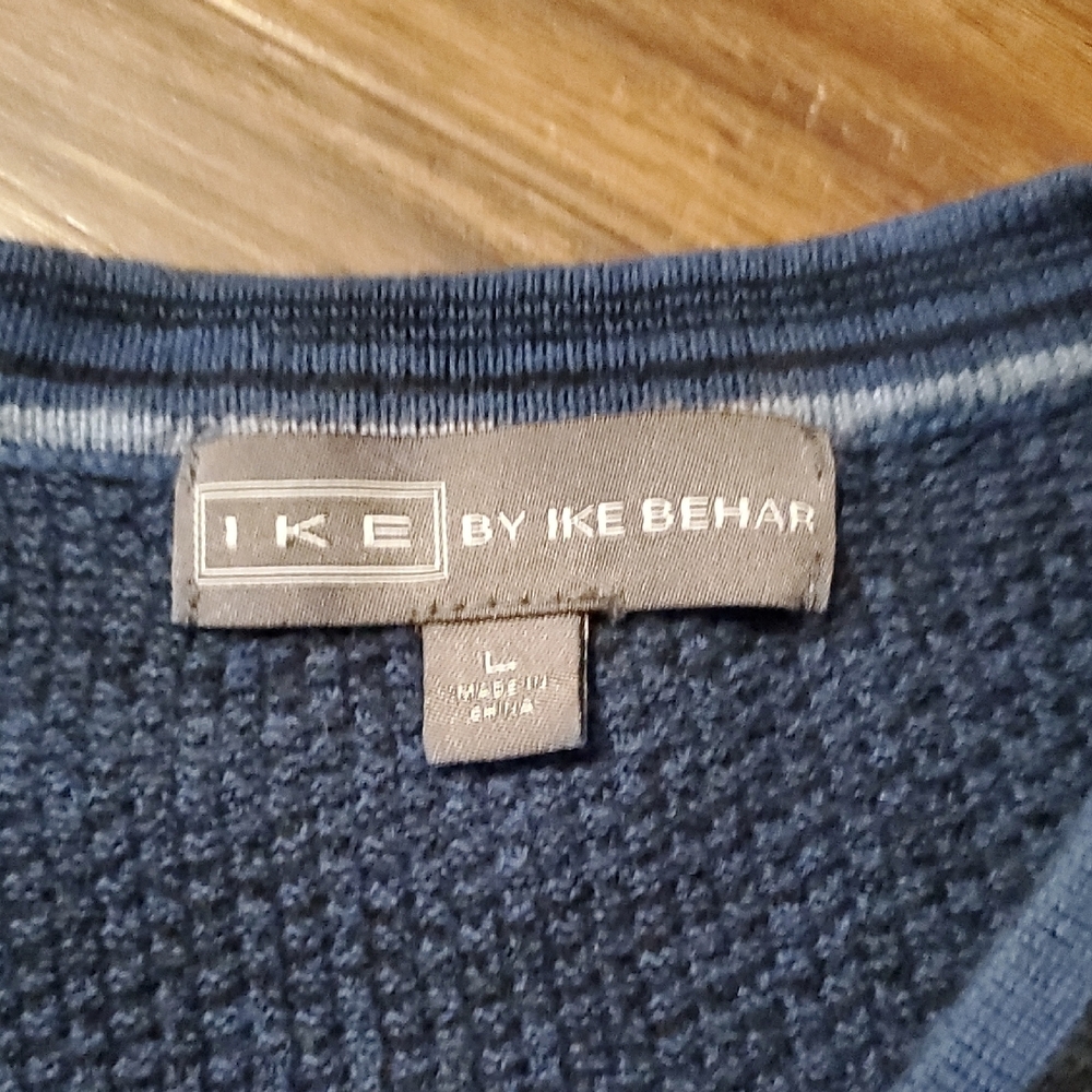 Ike Behar Navy Textured Waffle Knit Sweater - Picture 2 of 8